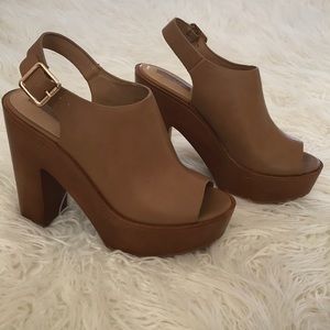 Platform Peep Toe Chunky Heel Sandals